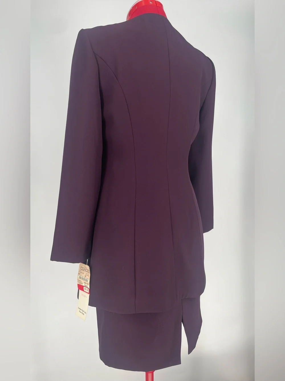 VTG 90s NWT Cachet Cohoes Aubergine 2 Piece Embellished Dress & Blazer Jacket